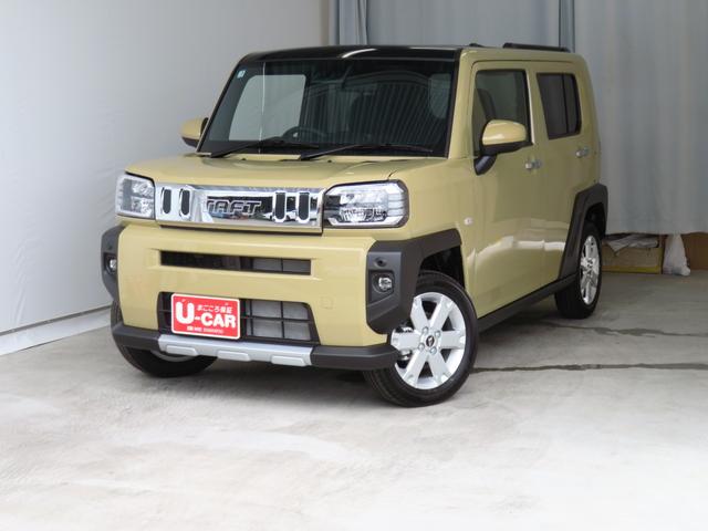 タフトＧ　クロムベンチャー　　　　　届出済未使用車　１年間無料保証試乗車　衝突軽減装置　運転席・助手席シートヒータ　Ｂカメラ　電動格納式ミラー　車線逸脱警報装置　サンル−フ　Ａ−ＳＴＯＰ　ルーフレール　ワンオーナー　電動パーキングブレーキ　キーフリー　コーナーセンサ（三重県）の中古車