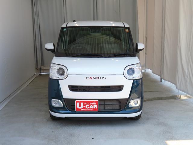 ムーヴキャンバスストライプスＧターボ　電動パーキングブレーキ　１年間無料保証Ｂカメラ　１オーナー　運転席・助手席シートヒーター　左右オートスライド　ＬＥＤヘッドライト　元試乗車　ターボ車　記録簿　コーナーセンサー　キーフリー　オートエアコン　パワーウィンドウ　純正フロアマット（三重県）の中古車