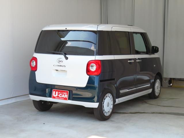 ムーヴキャンバスストライプスＧターボ　電動パーキングブレーキ　１年間無料保証Ｂカメラ　１オーナー　運転席・助手席シートヒーター　左右オートスライド　ＬＥＤヘッドライト　元試乗車　ターボ車　記録簿　コーナーセンサー　キーフリー　オートエアコン　パワーウィンドウ　純正フロアマット（三重県）の中古車
