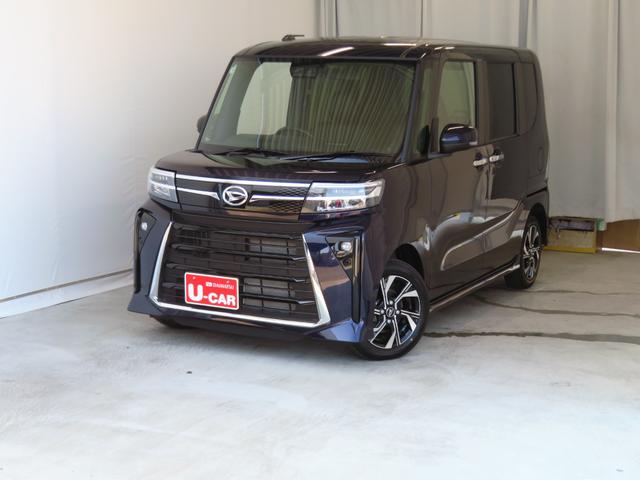 タントカスタムＸ　　届出済未使用車　オートエアコン　１年間無料保証衝突軽減ブレーキ　コーナーセンサー　アイドリングストップ　Ｂカメラ　盗難警報装置　ＬＥＤヘッドライト　ワンオーナー　　前席シートヒーター　電動格納ミラー　電動パーキングブレーキ　両側パワースライドドア（三重県）の中古車