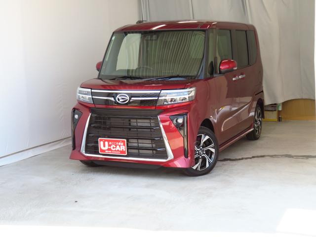 タントカスタムＸ　　　届出済未使用車　バックカメラ　１年間無料保証衝突軽減ブレーキ　コーナーセンサー　Ｂｌｕｅｔｏｏｔｈオーディオ　アイドリングストップ　ＴＶ　盗難警報　ワンオーナー　９型ディスプレイオーディオ　電動パーキングブレーキ　運転席・助手席シートヒーター（三重県）の中古車