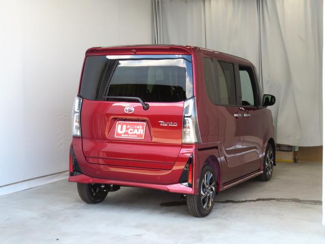 タントカスタムＸ　　　届出済未使用車　バックカメラ　１年間無料保証衝突軽減ブレーキ　コーナーセンサー　Ｂｌｕｅｔｏｏｔｈオーディオ　アイドリングストップ　ＴＶ　盗難警報　ワンオーナー　９型ディスプレイオーディオ　電動パーキングブレーキ　運転席・助手席シートヒーター（三重県）の中古車