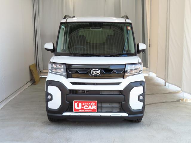 タントファンクロスターボ　　電動パーキングブレーキ　１年間無料保証パノラマモニタ　電格ミラー　ＬＥＤランプ　衝突軽減ブレーキ　車線逸脱警報　１オーナー　盗難警報装置　キーフリー　コーナーセンサー　両側パワースライドドア　運転席・助手席シートヒーター　オートエアコン（三重県）の中古車