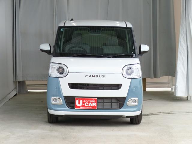 ムーヴキャンバスストライプスＧ　　届出済未使用車　キーフリー　１年間無料保証アイドルストップ　セキュリティアラーム　Ｓヒーター　ワンオーナー車　ＬＥＤライト　元試乗車　車線逸脱警報　ベンチシート　バックカメラ　電動パーキングブレーキ　両側パワースライドドア　コーナーセンサー（三重県）の中古車