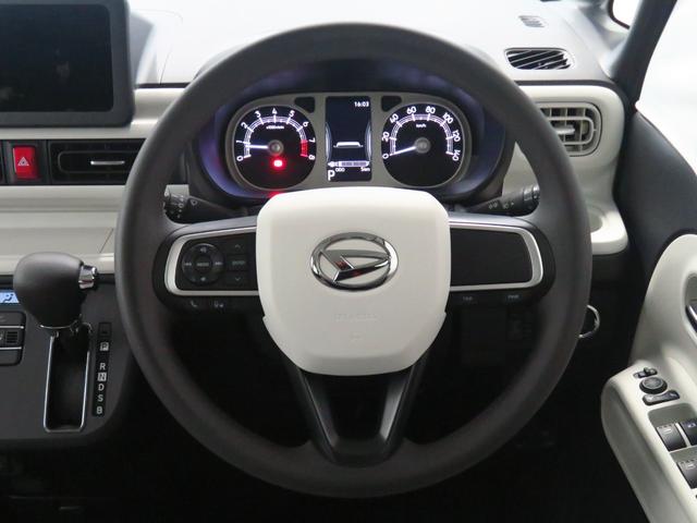 ムーヴキャンバスストライプスG 届出済未使用車 キーフリー 1年間無料保証コーナーセンサー アイドルストップ Bカメラ セキュリティアラーム プッシュスタート 運転席・助手席シートヒーター ワンオーナー LEDライト 元試乗車 電動パーキングブレーキ 両側パワースライドドア(三重県)の中古車