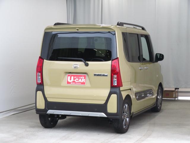 タントファンクロスターボ　　電動パーキングブレーキ　１年間無料保証電格ミラー　ＬＥＤランプ　運転席・助手席シートヒーター　衝突軽減ブレーキ　Ｒカメラ　ｉ−ｓｔｏｐ　車線逸脱警報　１オーナー　盗難警報装置　　キーフリー　両側パワースライドドア　コーナーセンサー（三重県）の中古車