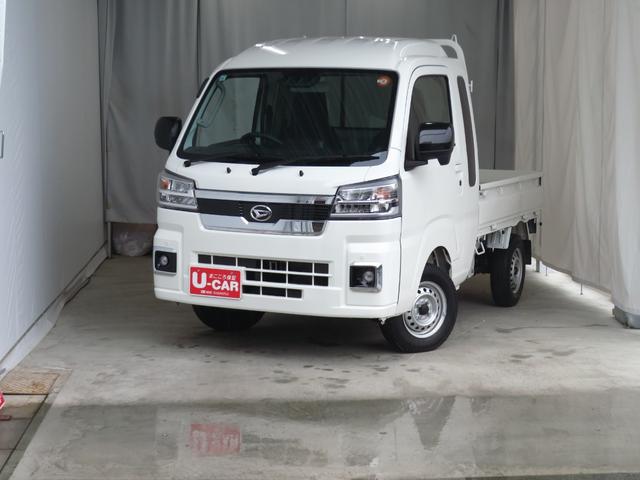 ハイゼットトラックジャンボエクストラ 4WD CVT 1年間無料保証アイドリングストップ 記録簿 ワンオナ LEDライト キーフリー オートライト ゲートチェーン あゆみ板掛け デフロック コーナーセンサー マニュアルエアコン パワーウィンドウ 荷台作業照明(三重県)の中古車