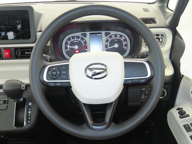 ムーヴキャンバスストライプスＧ　　届出済未使用車　キーフリー　１年間無料保証アイドルストップ　Ｂカメラ　プッシュスタート　運転席・助手席シートヒーター　ワンオーナー　ＬＥＤライト　元試乗車　電動パーキングブレーキ　コーナーセンサー　両側パワースライドドア　オートエアコン（三重県）の中古車