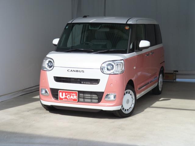 ムーヴキャンバスストライプスG 9型ディスプレイオーディオ 1年間無料保証BLUETOOTH アイドルストップ Bカメラ フルセグTV USBポート プッシュスタート Sヒーター キーフリー LEDライト 電動パーキングブレーキ 両側パワースライドドア コーナーセンサー(三重県)の中古車