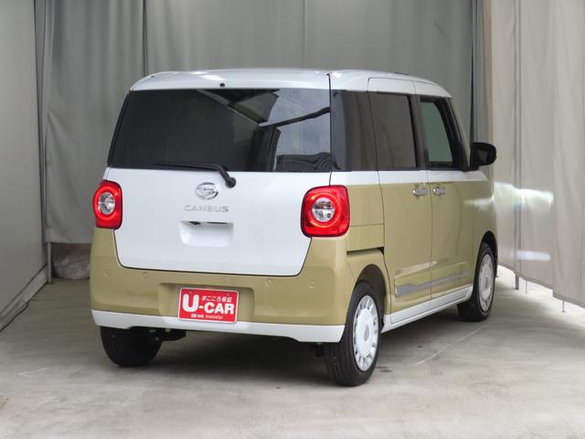 ムーヴキャンバスストライプスG 運転席・助手席シートヒーター 1年間無料保証アイドルストップ Bカメラ セキュリティアラーム プッシュスタート キーフリー ワンオーナー車 LEDライト 元試乗車 車線逸脱警報 電動パーキングブレーキ 両側パワースライドドア コーナーセンサー(三重県)の中古車