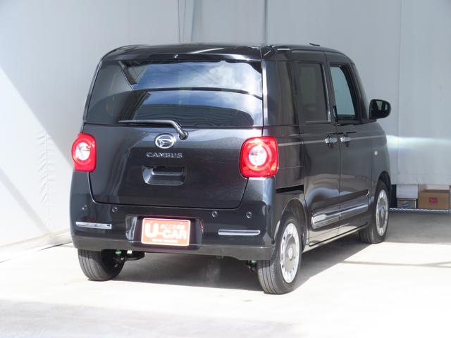 ムーヴキャンバスセオリーＧターボ　　　電動パーキングブレーキ　１年間無料保証衝突回避支援ブレーキ機能　ＬＥＤヘッドライト　電動格納ドアミラー　パノラマカメラ　両側パワースライドドア　コーナーセンサー　運転席・助手席シートヒーター　キーフリー　オートエアコン　パワーウィンドウ（三重県）の中古車