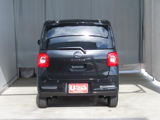 ムーヴキャンバスセオリーＧターボ　　　電動パーキングブレーキ　１年間無料保証衝突回避支援ブレーキ機能　ＬＥＤヘッドライト　電動格納ドアミラー　パノラマカメラ　両側パワースライドドア　コーナーセンサー　運転席・助手席シートヒーター　キーフリー　オートエアコン　パワーウィンドウ（三重県）の中古車