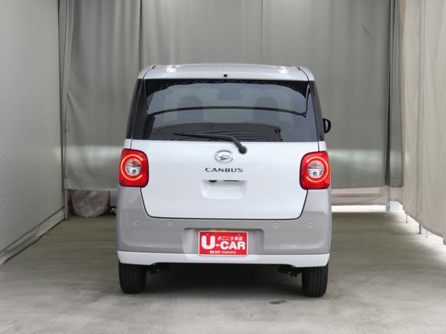 ムーヴキャンバスストライプスＧターボ　電動パーキングブレーキ　１年間無料保証Ｂカメラ　１オーナー　運転席・助手席シートヒーター　左右オートスライド　ＬＥＤヘッドライト　元試乗車　キーフリー　電動パーキングブレーキ　コーナーセンサー　オートエアコン　記録簿　パワーウィンドウ（三重県）の中古車