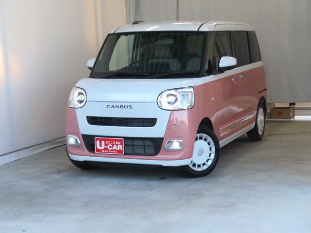 ムーヴキャンバスストライプスG 9型ディスプレイオーディオ 1年間無料保証BLUETOOTH アイドルストップ フルセグ USBポート キーフリー Sヒーター ワンオーナー 電動パーキングブレーキ 両側パワースライドドア オートエアコン コーナーセンサー パノラマカメラ(三重県)の中古車