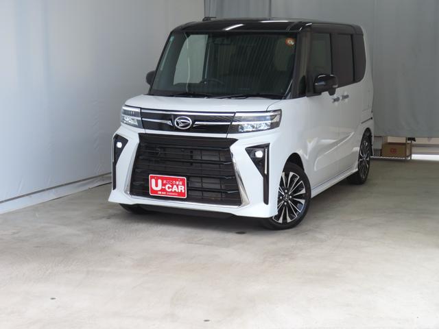 タントカスタムRS 電動パーキングブレーキ 1年間無料保証両側パワスライドドア レーンキープA ISTOP 元試乗車 ターボエンジン LEDライト 1オーナー オートライト キーフリー ABS パノラマカメラ 運転席・助手席シートヒーター コーナーセンサー(三重県)の中古車