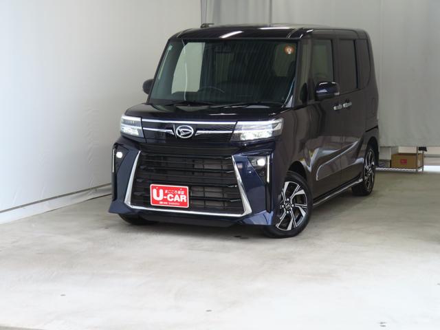 タントカスタムX 9型ディスプレイオーディオ 1年間無料保証衝突軽減ブレーキ コーナーセンサー Bluetooth Bカメラ TV 盗難警報装置 LED ワンオーナー キーフリー 運転席・助手席シートヒーター 電動パーキングブレーキ 両側パワースライドドア(三重県)の中古車