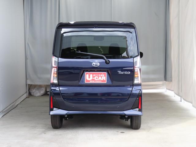 タントカスタムＸ　届出済未使用車　バックカメラ　１年間無料保証衝突軽減ブレーキ　コーナーセンサー　アイドリングストップ　盗難警報装置　ＬＥＤヘッド　ワンオーナー　前席シートヒーター　電動格納ミラー　両側パワースライドドア　キーフリー　電動パーキングブレーキ（三重県）の中古車
