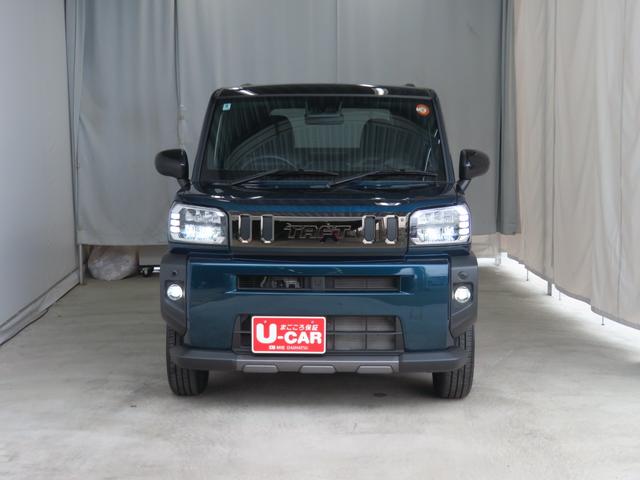 タフトGターボ ダーククロムベンチャー キーフリー 1年間無料保証車線逸脱警報装置 衝突回避支援ブレーキ 運転席・助手席シートヒーター 電動格納ドアミラー LEDヘッド ムーンルーフ Aストップ バックカメラ 電動パーキングブレーキ コーナーセンサー オートエアコン(三重県)の中古車