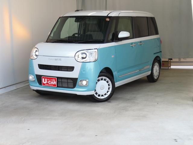 ムーヴキャンバスストライプスG 9型ディスプレイオーディオ 1年間無料保証BLUETOOTH Bカメラ フルセグ USBポート セキュリティアラーム プッシュスタート Sヒーター キーフリー LEDライト 電動パーキングブレーキ 両側パワースライドドア コーナーセンサー(三重県)の中古車