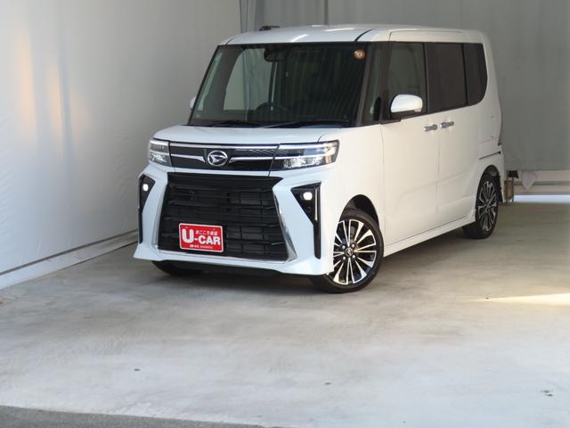 タントカスタムRS ecoIDLE非装着車 1年間無料保証両側パワスライドドア レーンキープA 元試乗車 ターボエンジン LEDライト 1オーナー キーフリー セキュリティ バックカメラ 電動パーキングブレーキ 運転席・助手席シートヒーター コーナーセンサー(三重県)の中古車