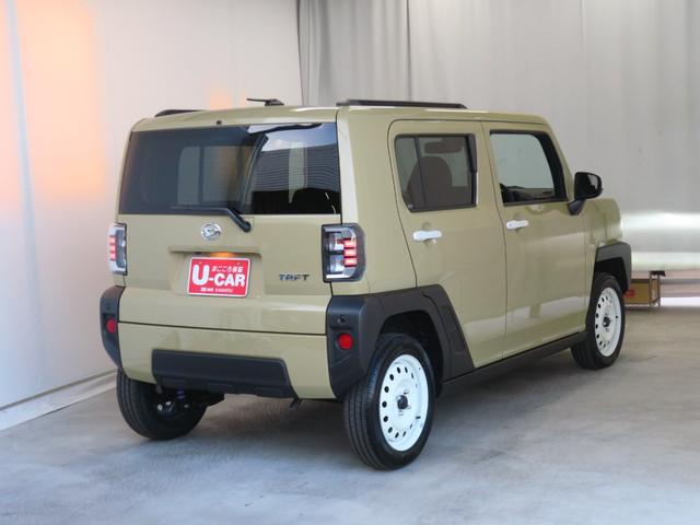 タフトG 届出済未使用車 電動パーキングブレーキ 1年間無料保証パーキングサポート アダプティブクルーズ 運転席助手席エアバッグ パノラマカメラ 被害軽減ブレーキ コーナーセンサ シートH Iストップ プッシュスタート テレビ 9型ディスプレイオーディオ(三重県)の中古車