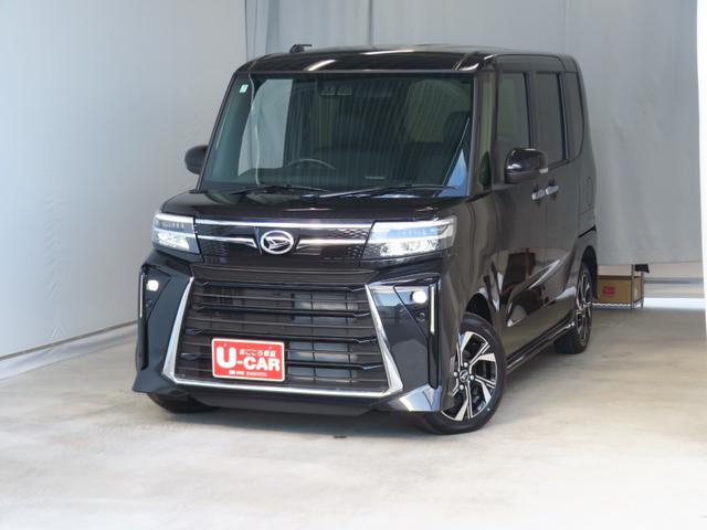 タントカスタムＸ　届出済未使用車　コーナーセンサー　１年間無料保証衝突軽減ブレーキ　アイドリングストップ機能　Ｂカメラ　盗難警報装置　ＬＥＤ　ワンオーナー　前席シートヒーター　電動格納ミラー　キーフリー　電動パーキングブレーキ　両側パワースライドドア　オートエアコン（三重県）の中古車