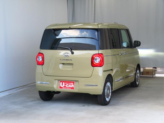 ムーヴキャンバスセオリーＧ　届出済未使用車　コーナーセンサー　１年間無料保証ブルートゥース　ＩＳＴＯＰ　電動格納式ミラー　ＬＥＤヘッド　シートヒータ　両側オートスライドドア　フルセグ　ＵＳＢポート　９型ディスプレイオーディオ　パノラマカメラ　電動パーキングブレーキ　キーフリー（三重県）の中古車