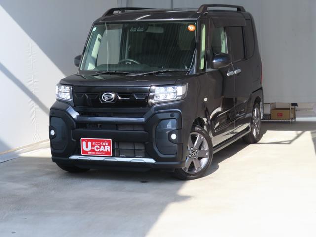 タントファンクロスターボ 純正10型ナビ ETC 1年間無料保証電格ミラー LEDランプ シートヒータ フルセグ 衝突軽減ブレーキ USB Rカメラ i−stop DVD 1オーナー 盗難警報装置 電動パーキングブレーキ 両側パワースライドドア コーナーセンサー(三重県)の中古車