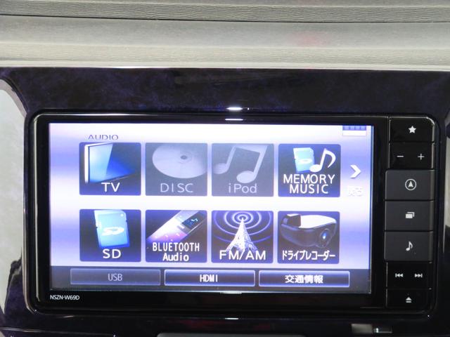 タントカスタムRSトップエディションVS SAIII 4WDターボ付 パノラマカメラ 運転席シートヒータ 前方用ドライブレコーダー フルセグ LEDヘッドライト 両側電動ドア DVD キーフリー 純正7型ナビ Bluetooth対応 オートエアコン USB接続(三重県)の中古車