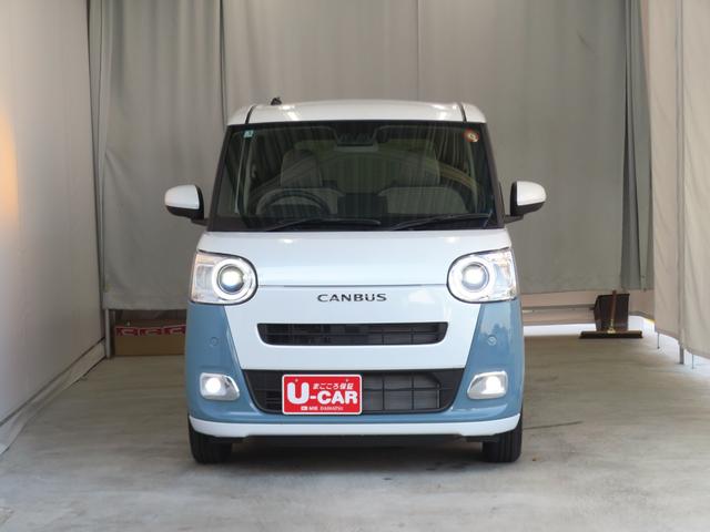 ムーヴキャンバスストライプスＧ　　　　電動パーキングブレーキ　１年間無料保証コーナーセンサー　アイドルストップ　Ｂカメラ　プッシュスタート　Ｓヒーター　キーフリーキー　ワンオーナー車　ＬＥＤライト　元試乗車　ベンチシート　電動パーキングブレーキ　両側パワースライドドア（三重県）の中古車