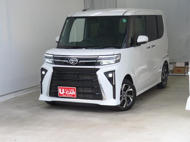 タントカスタムX 9型ディスプレイオーディオ 1年間無料保証コーナーセンサー Bluetooth アイドリングストップ Bカメラ TV LEDヘッドライト ワンオーナー キーフリー 運転席・助手席シートヒーター 電動パーキングブレーキ 両側パワースライドドア(三重県)の中古車