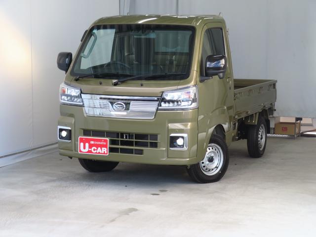 ハイゼットトラックＥＸＴ　　　　届出済未使用車　４ＷＤ　ＣＶＴ　１年間無料保証電動格納式ミラー　アイドリングストップ　誤発進抑制機能　ＬＥＤヘッド　記録簿　荷台作業照明　デフロック　ゲートチェーン　あゆみ板掛け　キーフリー　パワーウィンドウ　マニュアルエアコン　コーナーセンサー（三重県）の中古車