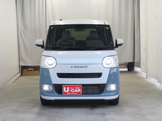 ムーヴキャンバスストライプスG 電動パーキングブレーキ 1年間無料保証アイドルストップ キーフリー ワンオーナー LEDライト 元試乗車 車線逸脱警報 パノラマカメラ 両側パワースライドドア コーナーセンサ 運転席・助手席シートヒーター オートエアコン 純正フロアマット(三重県)の中古車