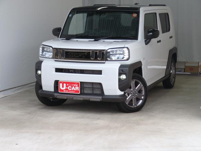 タフトＧターボ　ダーククロムベンチャー　キーフリー　１年間無料保証２０２６初売り１／４〜　車線逸脱警報装置　衝突回避支援ブレーキ　シートヒーター　安全ボディ　ＬＥＤ　ムーンルーフ　Ａストップ　エアバッグ　記録簿　バックカメラ　電動パーキングブレーキ　コーナーセンサー（三重県）の中古車