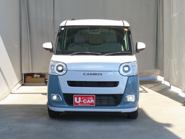 ムーヴキャンバスストライプスGターボ 電動パーキングブレーキ 1年間無料保証1オーナー シートH 左右オートスライド LEDヘッドライト 元試乗車 ターボ車 記録簿 レーンキープ ベンチシート キーフリー コーナーセンサー オートエアコン パノラマカメラ ペダル踏み間違い抑制(三重県)の中古車