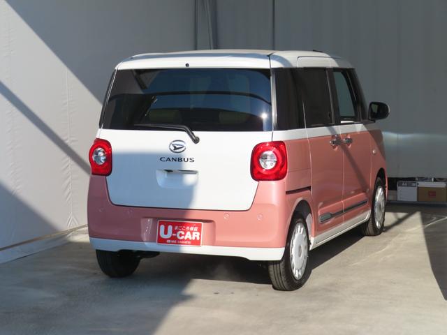 ムーヴキャンバスストライプスＧ　運転席・助手席シートヒーター　１年間無料保証アイドルストップ　Ｂカメラ　プッシュスタート　キーフリーキー　ワンオーナー車　ＬＥＤライト　元試乗車　車線逸脱警報　電動パーキングブレーキ　オートエアコン　コーナーセンサー　両側パワースライドドア（三重県）の中古車