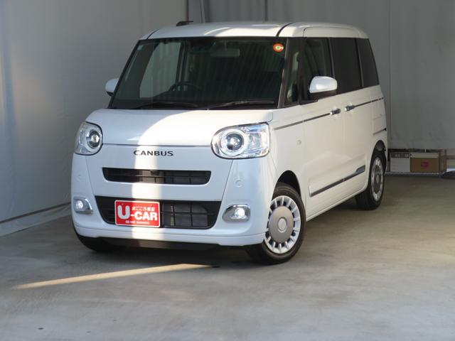 ムーヴキャンバスセオリーＧ　　　運転席・助手席シートヒーター　１年間無料保証誤発進抑制機能　電動パーキングブレーキ　ＬＥＤライト　電動格納ドアミラー　ワンオーナー　ベンチシート　バックカメラ　両側パワースライドドア　コーナーセンサ　キーフリー　オートエアコン　パワーウィンドウ（三重県）の中古車