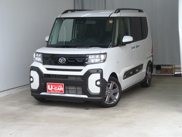 タントファンクロスターボ　　電動パーキングブレーキ　１年間無料保証両側パワースライドドア　コーナーセンサ　展示試乗車　地デジ　電動格納ドアミラー　ＬＥＤライト　ＵＳＢ接続　純正９型ディスプレイオーディオ　バックカメラ　キーフリー　Ｂｌｕｅｔｏｏｔｈ対応　ＨＤＭＩ接続（三重県）の中古車