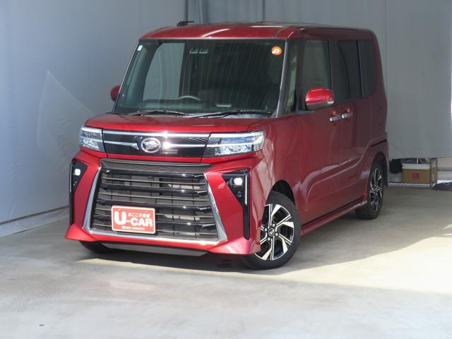タントカスタムＸ　　　運転席・助手席シートヒーター　１年間無料保証電動パーキングブレーキ　コーナーセンサ　１オーナ　点検記録簿　バックカメラ　キーフリー　展示車　電動ミラー　衝突安全ボディ　両側パワースライドドア　オートエアコン　パワーウィンドウ　ＬＥＤヘッドライト（三重県）の中古車