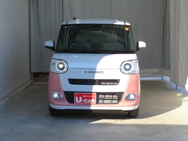 ムーヴキャンバスストライプスＧ　運転席・助手席シートヒーター　１年間無料保証電動パーキングブレーキ　コーナーセンサー　バックカメラ　運転席助手席エアバッグ　試乗車ＵＰ　衝突安全ボディ　キーフリー　ＬＥＤヘッドライト　ワンオーナー　両側パワースライドドア　オートエアコン（三重県）の中古車