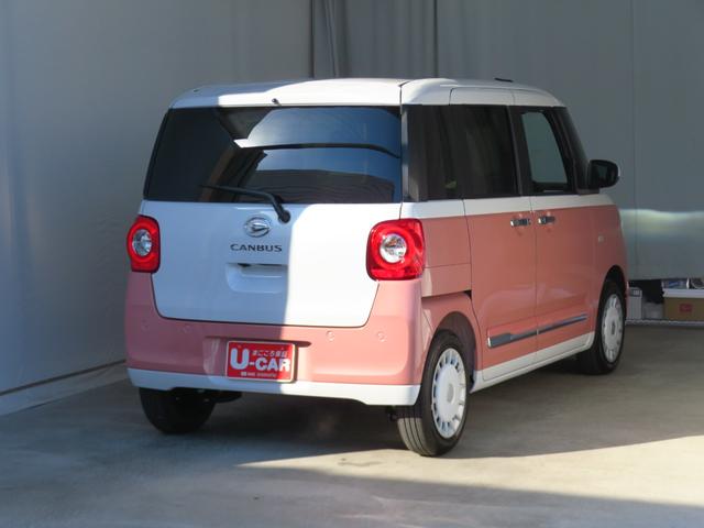 ムーヴキャンバスストライプスＧ　運転席・助手席シートヒーター　１年間無料保証電動パーキングブレーキ　コーナーセンサー　バックカメラ　運転席助手席エアバッグ　試乗車ＵＰ　衝突安全ボディ　キーフリー　ＬＥＤヘッドライト　ワンオーナー　両側パワースライドドア　オートエアコン（三重県）の中古車