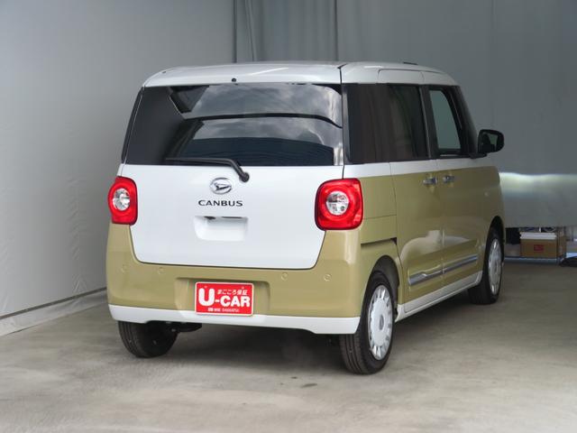 ムーヴキャンバスストライプスＧ　運転席・助手席シートヒーター　１年間無料保証コーナーセンサー　両側パワースライドドア　運転席助手席エアバッグ　試乗車ＵＰ　衝突安全ボディ　キーフリー　ＬＥＤライト　ワンオーナー　電動パーキングブレーキ　バックカメラ　オートエアコン（三重県）の中古車