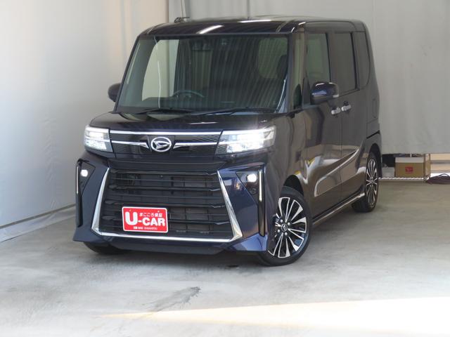 タントカスタムＲＳ　　純正７型ナビ　パノラマカメラ　１年間無料保証電動パーキングブレーキ　コーナーセンサー　ｉ−ｓｔｏｐ　ＵＳＢ入力　Ｂｌｕｅｔｏｏｔｈ対応　地デジ　シートヒータ　ＥＴＣ　キーフリー　前後ドラレコ　両側パワースライドドア　ＨＤＭＩ接続　オートエアコン（三重県）の中古車