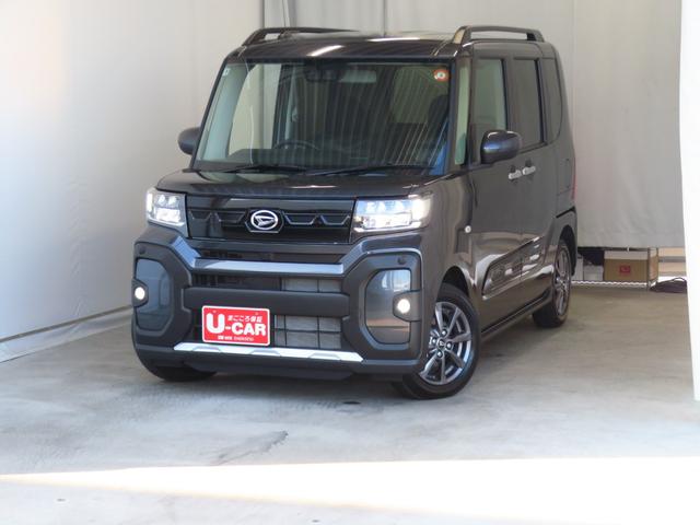 タントファンクロス　　運転席・助手席シートヒーター　１年間無料保証電動パーキングブレーキ　コーナーセンサー　両側パワースライドドア　定期点検記録簿　プッシュスタート　電動格納ドアミラー　アイドリングストップ車　展示車　バックカメラ　キーフリー　オートエアコン（三重県）の中古車