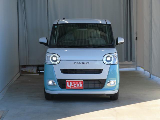 ムーヴキャンバスストライプスＧ　　届出済未使用車　キーフリー　１年間無料保証電動パーキングブレーキ　コーナーセンサー　両側パワースライドドア　純正９型ディスプレイオーディオ　運転席・助手席シートヒーター　バックカメラ　地デジ　試乗車ＵＰ　Ｂｌｕｅｔｏｏｔｈ対応　ＨＤＭＩ接続（三重県）の中古車