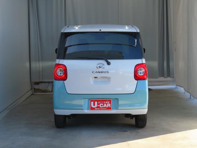 ムーヴキャンバスストライプスＧ　　届出済未使用車　キーフリー　１年間無料保証電動パーキングブレーキ　コーナーセンサー　両側パワースライドドア　純正９型ディスプレイオーディオ　運転席・助手席シートヒーター　バックカメラ　地デジ　試乗車ＵＰ　Ｂｌｕｅｔｏｏｔｈ対応　ＨＤＭＩ接続（三重県）の中古車