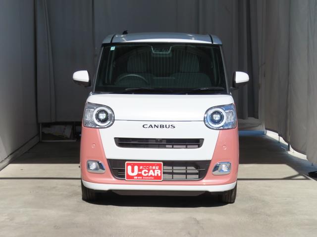 ムーヴキャンバスストライプスＧ　届出済未使用車　１年間無料保証電動パーキングブレーキ　コーナーセンサー　パノラマカメラ　Ｗパワースライドドア　前後誤発進抑制　点検記録簿　試乗車ＵＰ　プッシュスタート　キーフリー　オートエアコン　運転席・助手席シートヒーター（三重県）の中古車