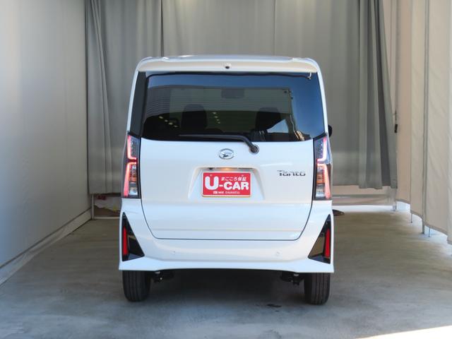 タントカスタムX 届出済未使用車 パワーウィンドウ 1年間無料保証電動パーキングブレーキ コーナーセンサー オートエアコン バックカメラ 1オーナー 展示車 両側パワースライドドア 運転席・助手席シートヒーター キーフリー 電動格納ミラー LEDヘッドライト(三重県)の中古車