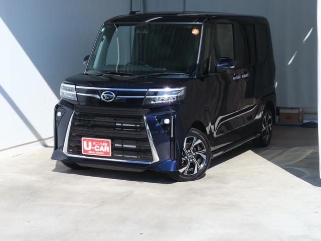 タントカスタムX パノラマカメラ パワーウィンドウ 1年間無料保証電動パーキングブレーキ コーナーセンサー 1オーナー アイドリングS 展示車 電動格納式ミラー 衝突安全ボディ LEDヘッドライト 両側パワースライドドア 運転席・助手席シートヒーター キーフリー(三重県)の中古車