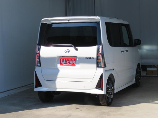 タントカスタムＲＳ　　運転席・助手席シートヒーター　１年間無料保証電動パーキングブレーキ　コーナーセンサー　ｉ−ｓｔｏｐ　元試乗車　キーフリー　衝突安全ボディ　ＬＥＤヘットライト　ターボ車　両側パワースライドドア　パノラマカメラ　オートエアコン　電動格納ミラー（三重県）の中古車